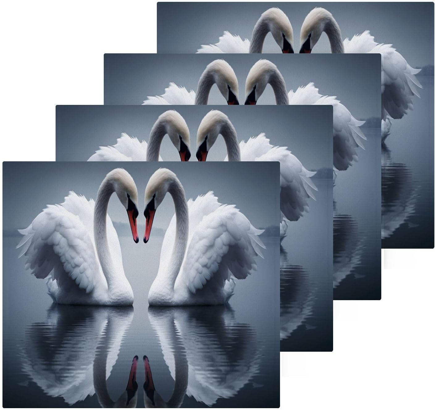 Swan-Shape Washcloths Reusable Soft Cotton Face Bath Towels 12x12 Washable
