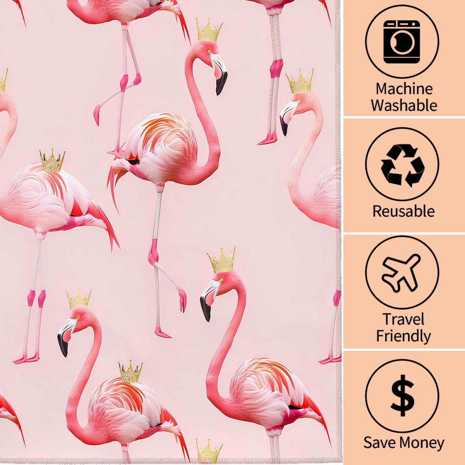 AmePay Cute Pink Flamingo Hand Towel Set