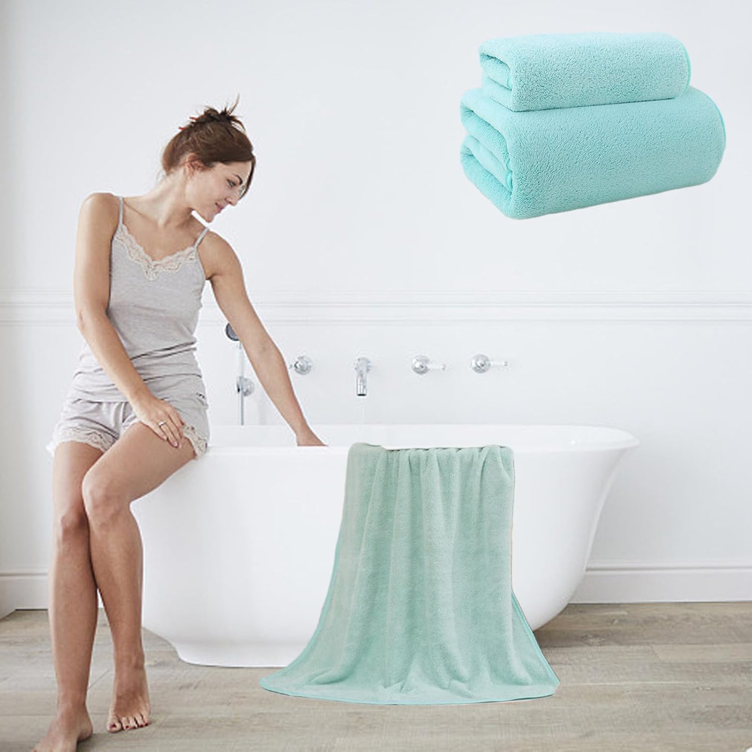 2-Piece bath towel set Easy-to-clean quick-dry soft and durable