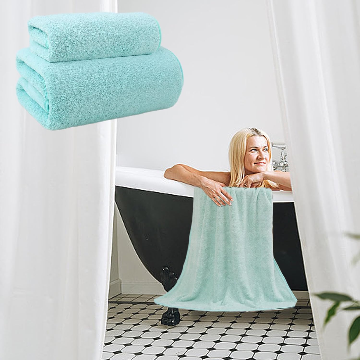 2-Piece bath towel set Easy-to-clean quick-dry soft and durable