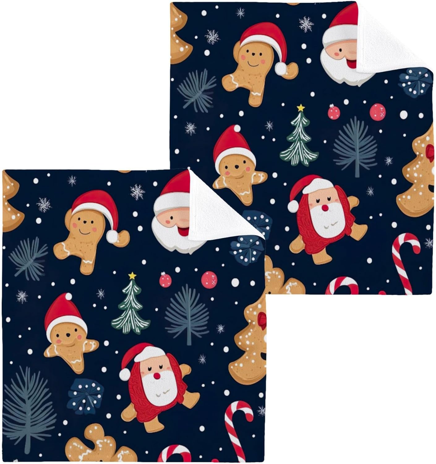Cute Christmas Washcloth Set Multi-Purpose Fast Drying