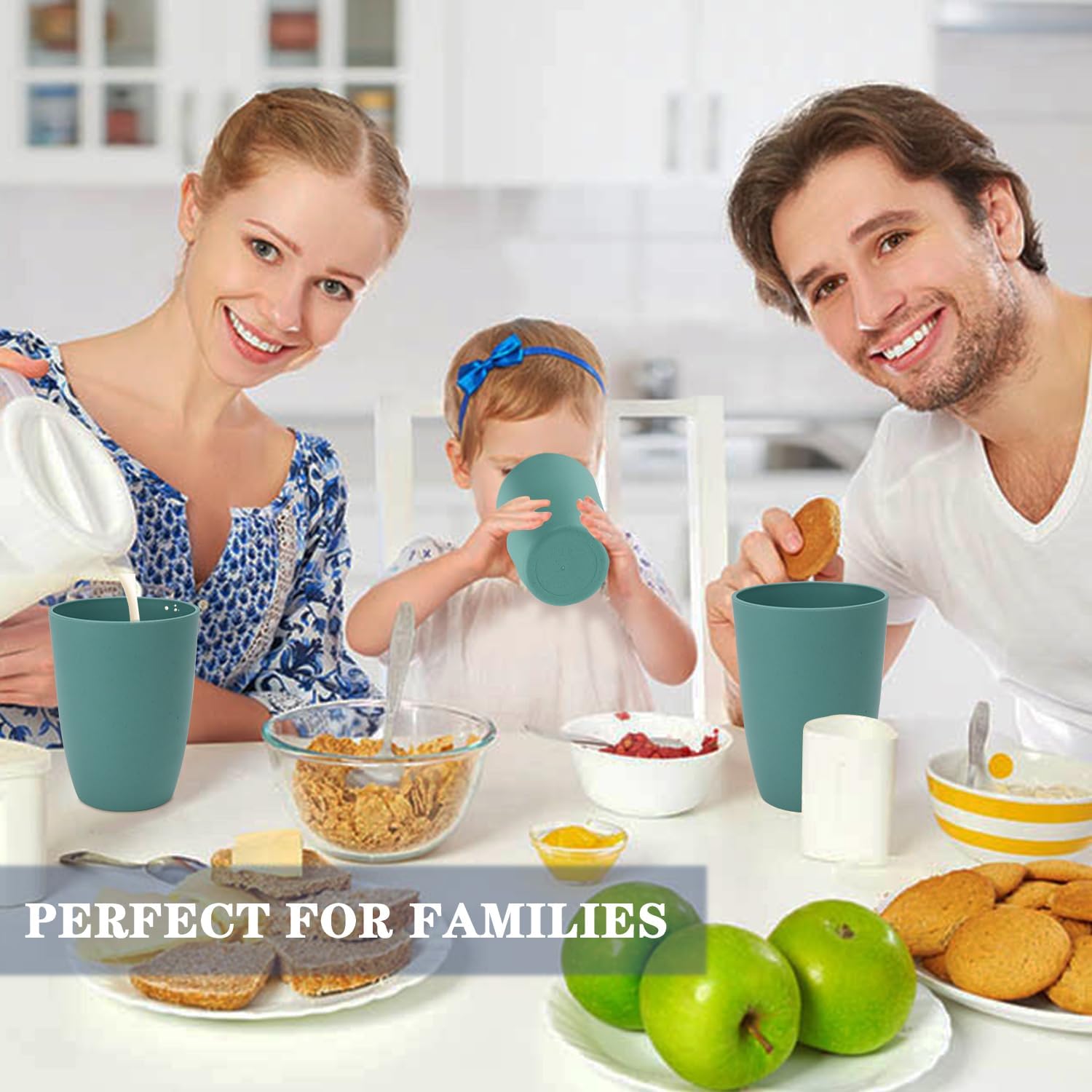 Homienly Wheat Straw Cups - 8-Piece Reusable Glassware