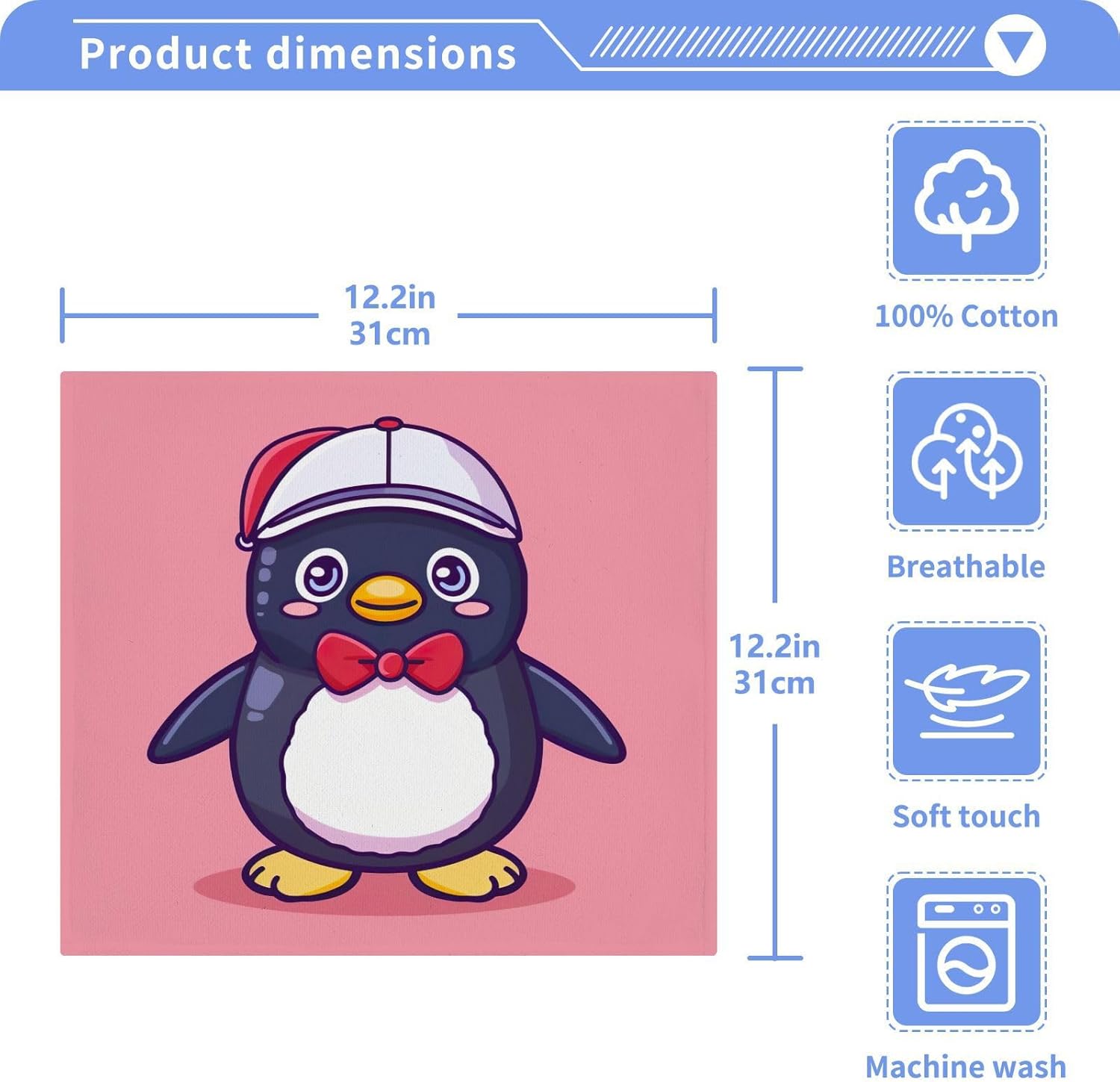 Soft Absorbent Penguin Washcloth Set for Babies and Adults