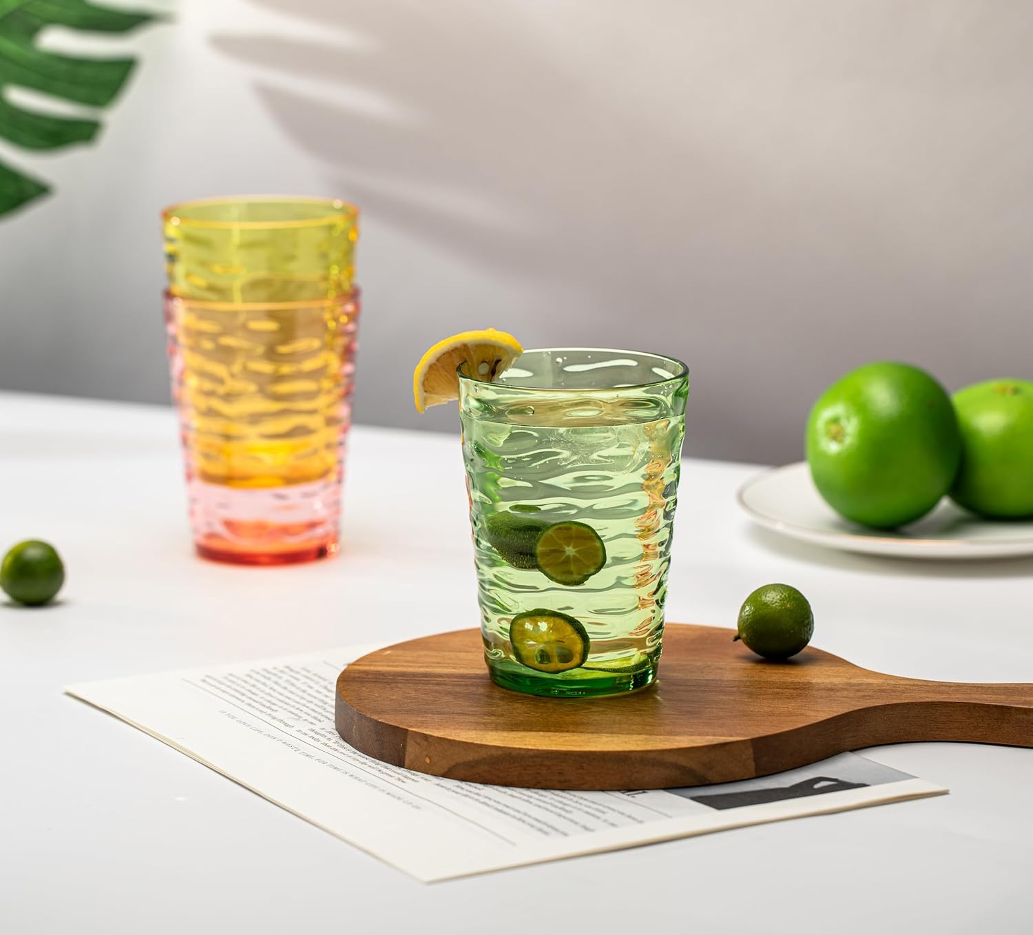 ZAINCA 14-Ounce Acrylic Tumblers Set of 6 Green