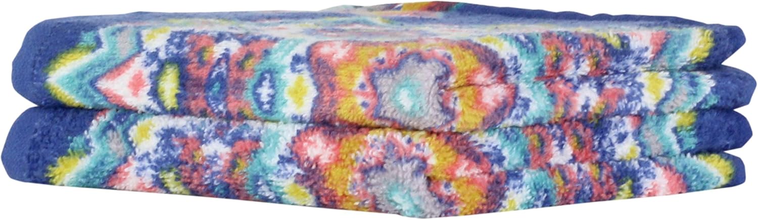 Peach Oak Tribal Medallion Washcloths 10-Piece Set Eco-Friendly Durable