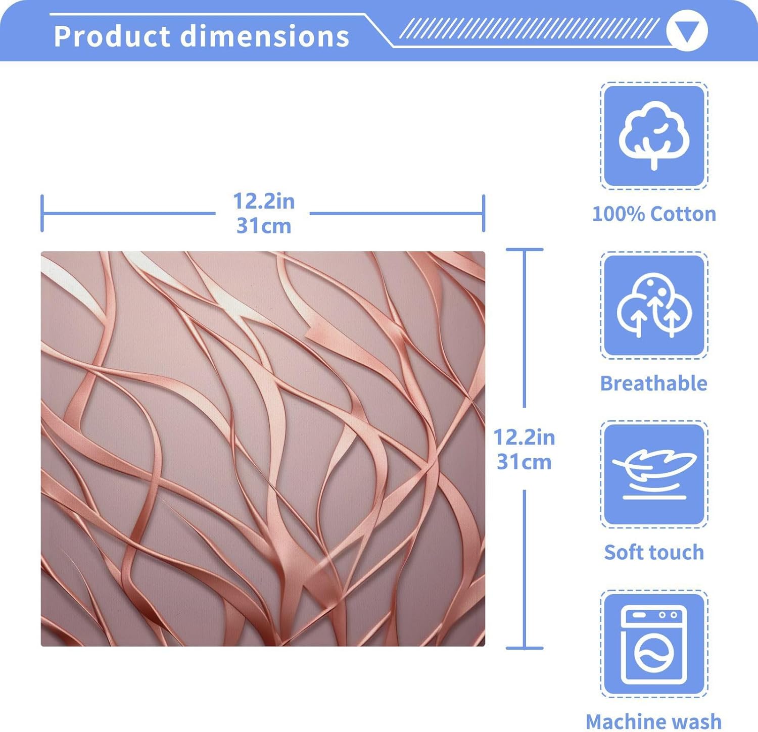 Elegant Rose Gold Stripes Washcloth Set