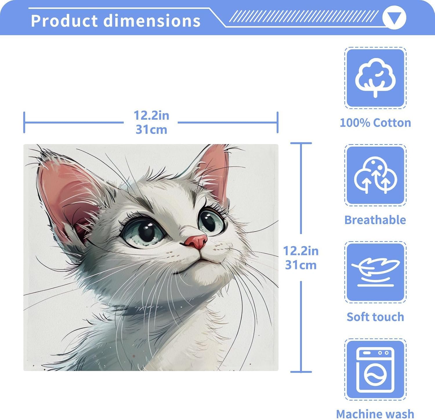 Say hello to our soft absorbent washcloths designed especially for felines