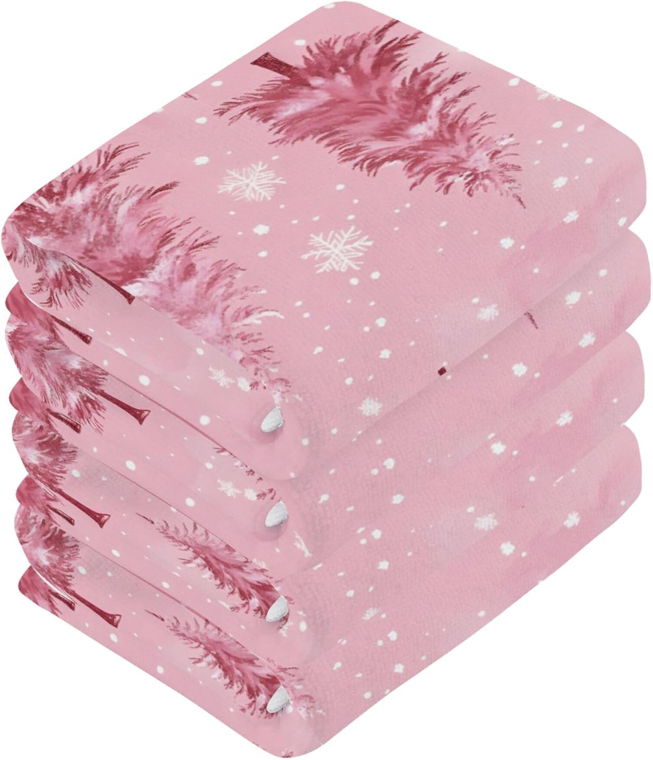 Xigua Trees and Snowflakes Washcloth Set for Bathroom and Kitchen