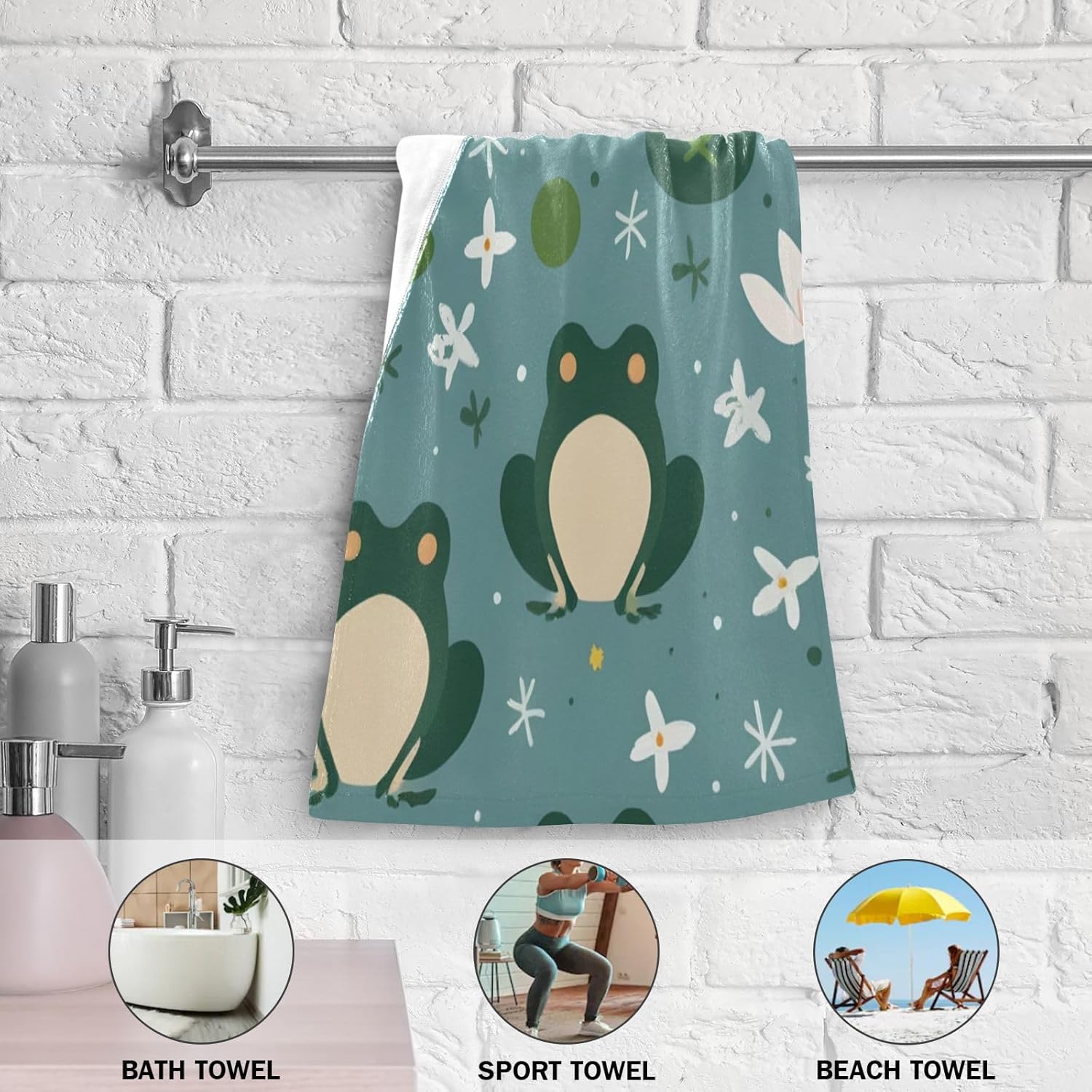Cute Frogs Ultra-Soft Bath Towels
