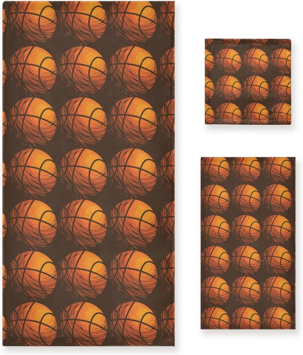 DOMIKING 3-Piece Sport Basketball Towels