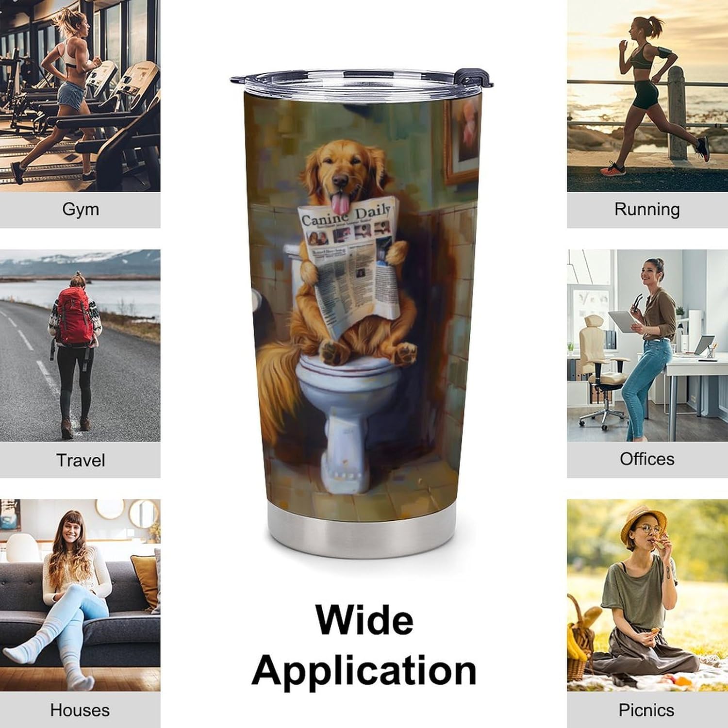 Golden Retriever Travel Tumbler Insulated Stainless Steel 20 oz