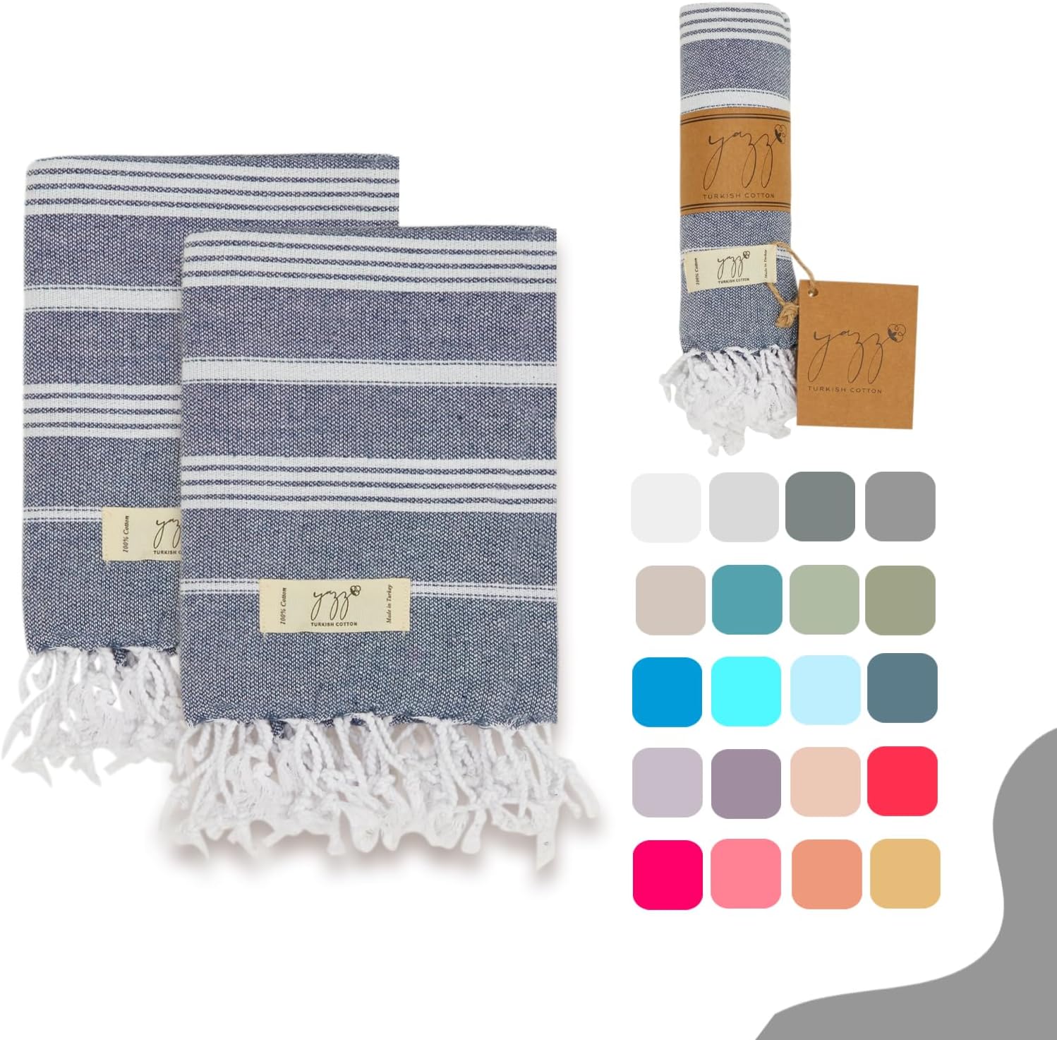 Indigo Delight Set of 2 Turkish Hand Towels