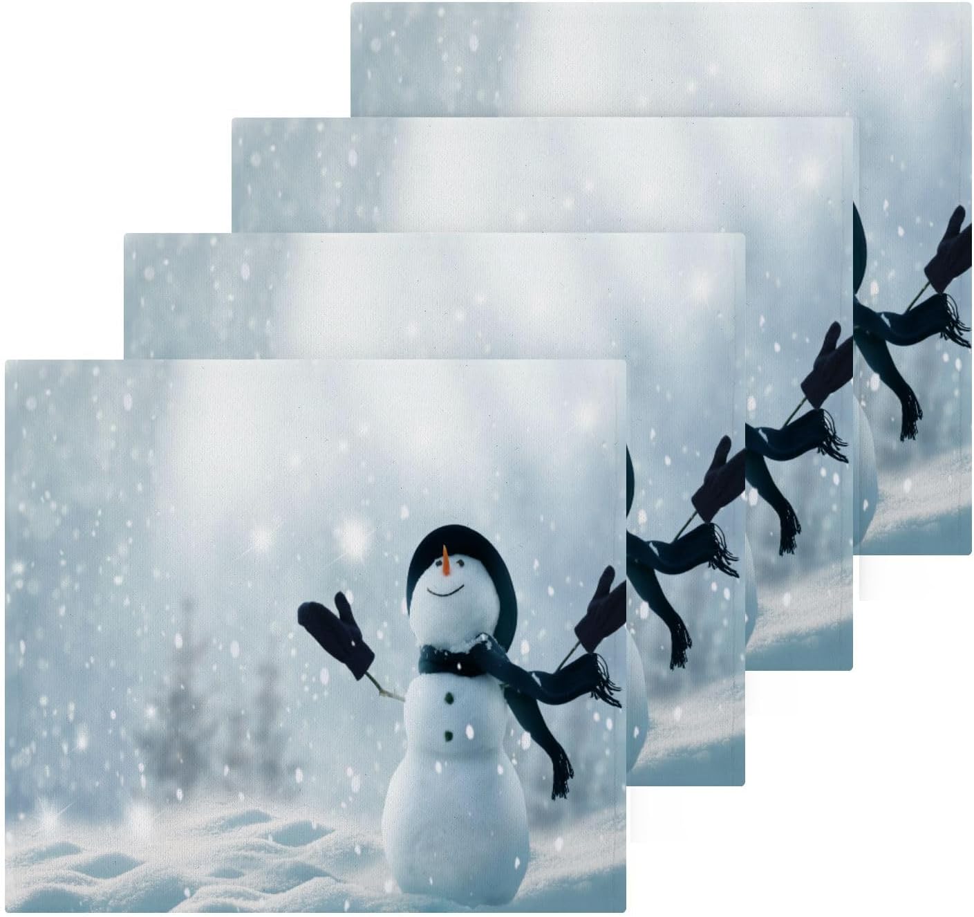Christmas Snowman Washcloth Set