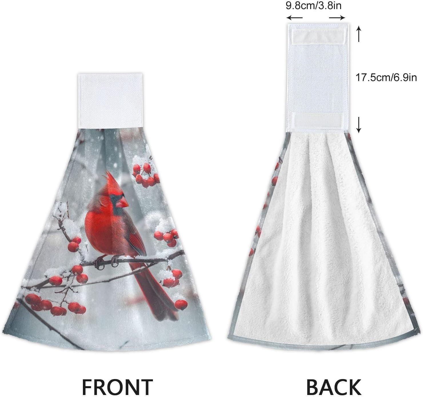 Winter Red Cardinal Hand Towels Set