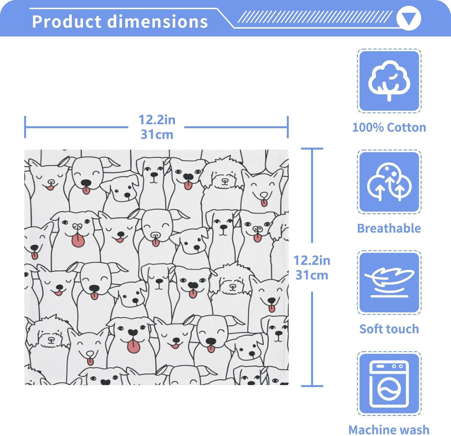 YETTASBIN Funny Dog Washcloths