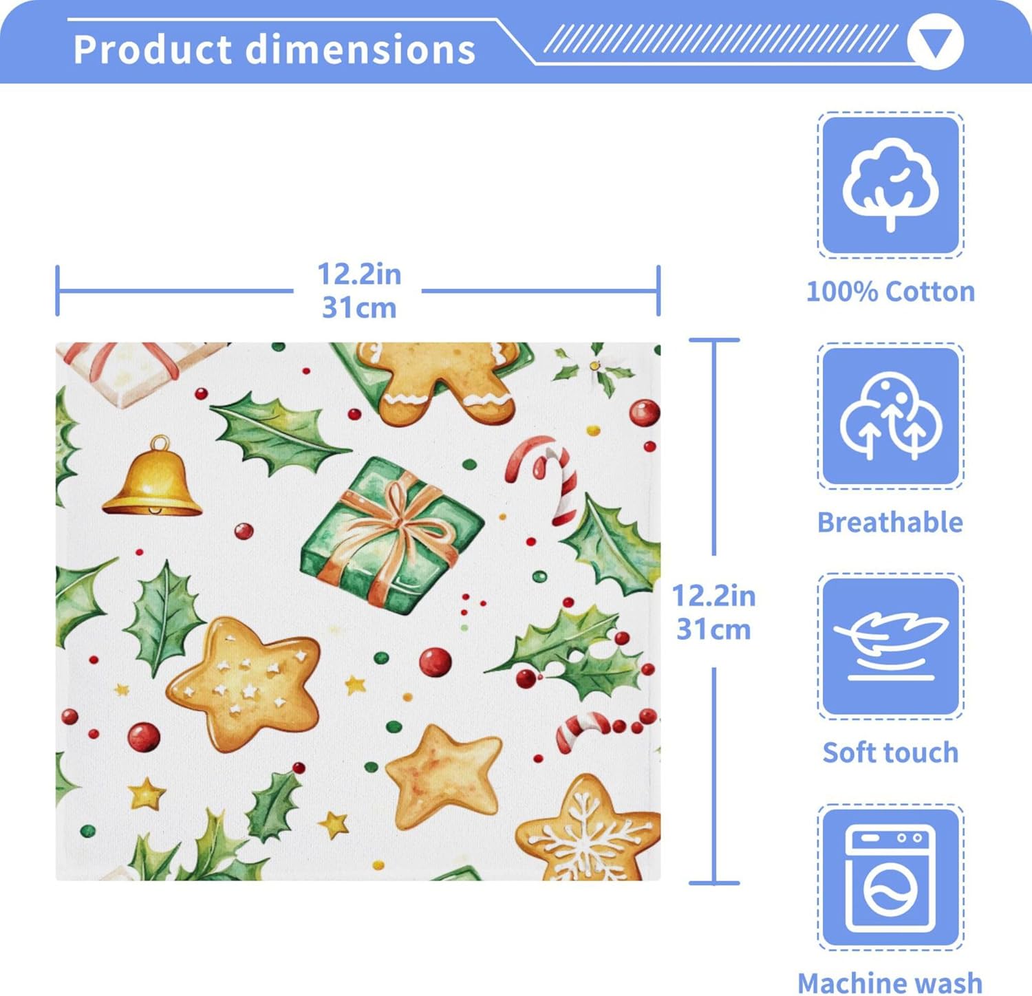 Xigua Christmas Washcloth Trio