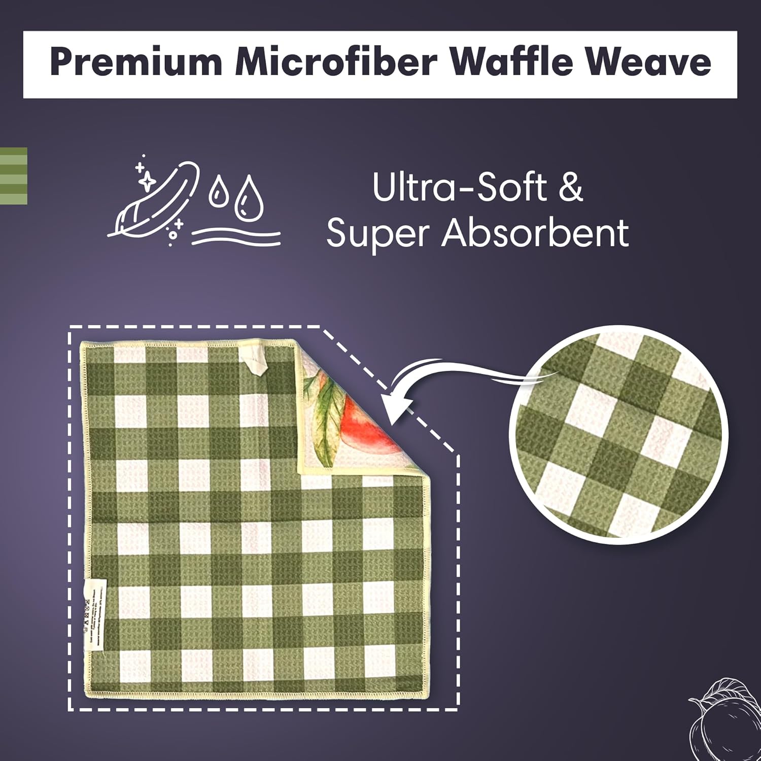 Microfiber Reversible Washcloths for Kitchen Peaches Cream