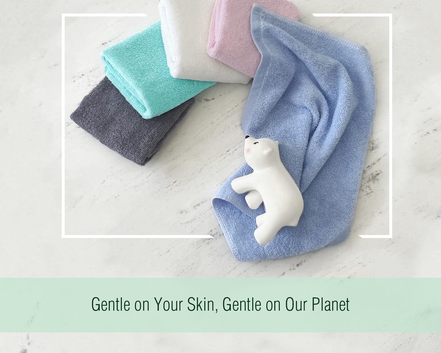 12-Piece Washcloth Set - Bamboo Cotton Blend 13x13 for Adults Kids