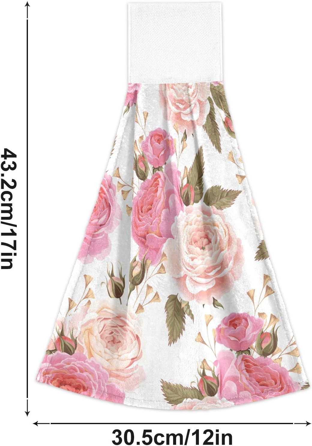 2-Piece Pink Rose Hand Towels