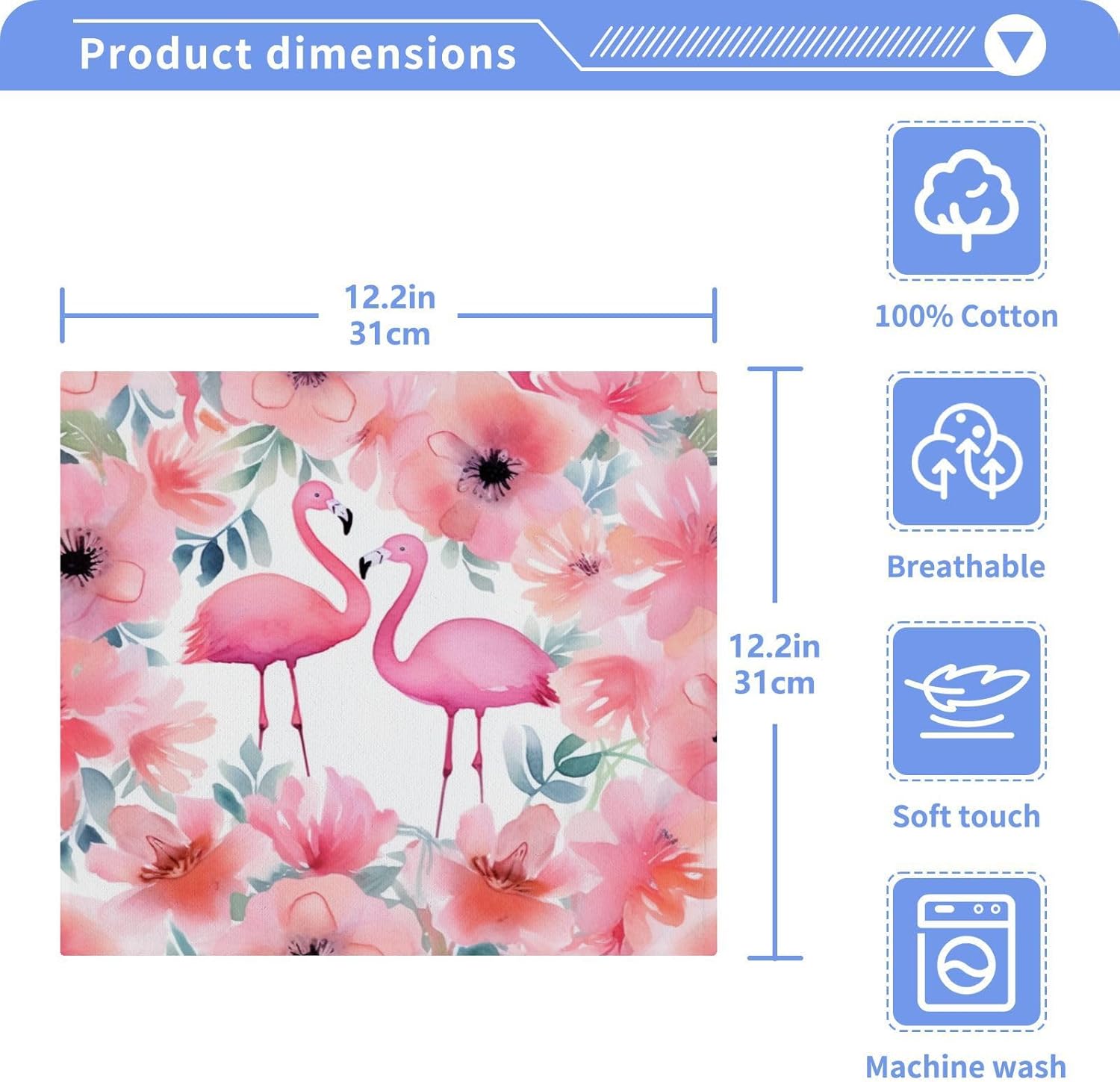 YETTASBIN Flamingo Washcloths 2 Pack Soft Cotton Baby Face Towels