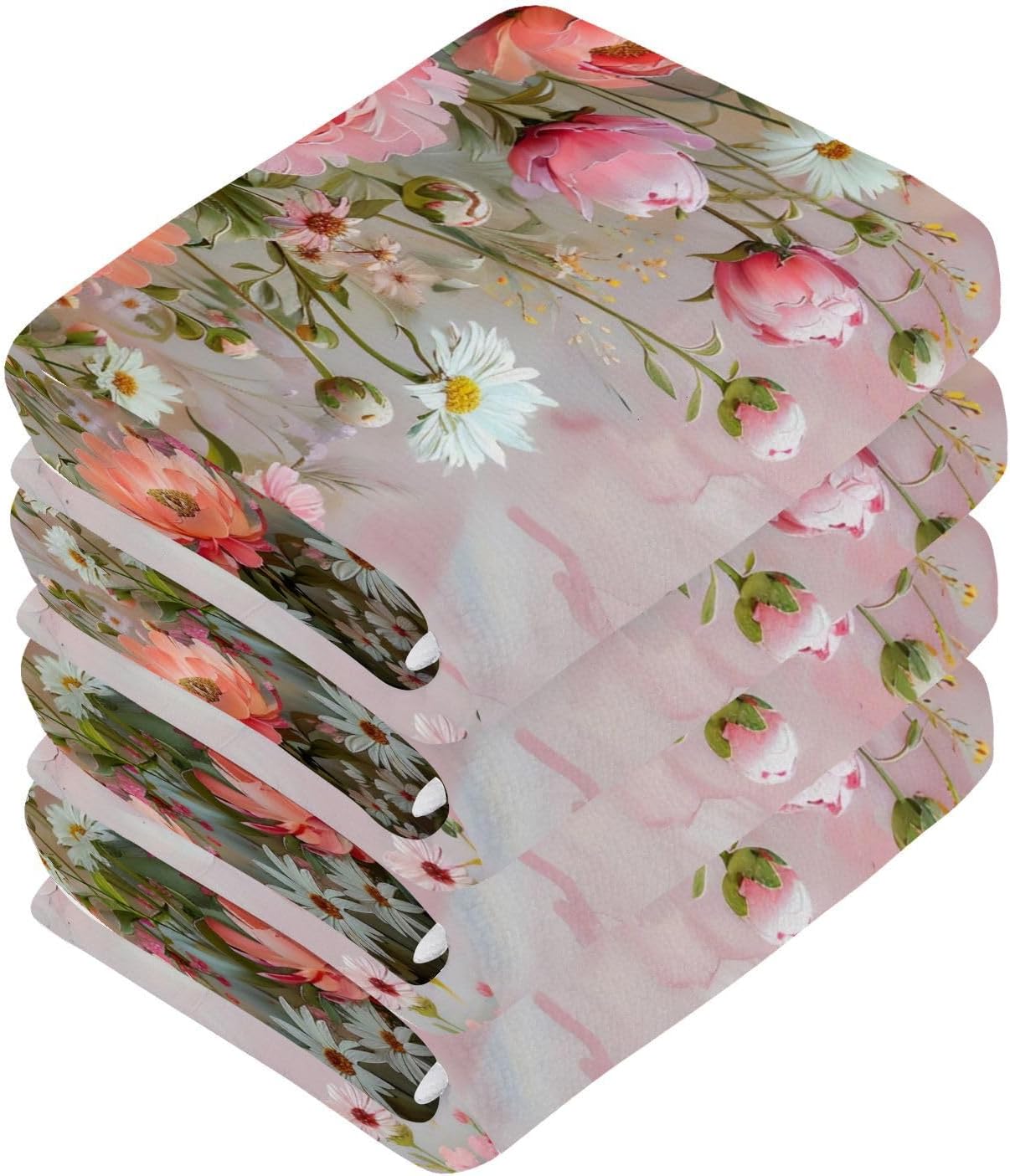 Yettasbin Peony Flower Washcloths 2 Pack