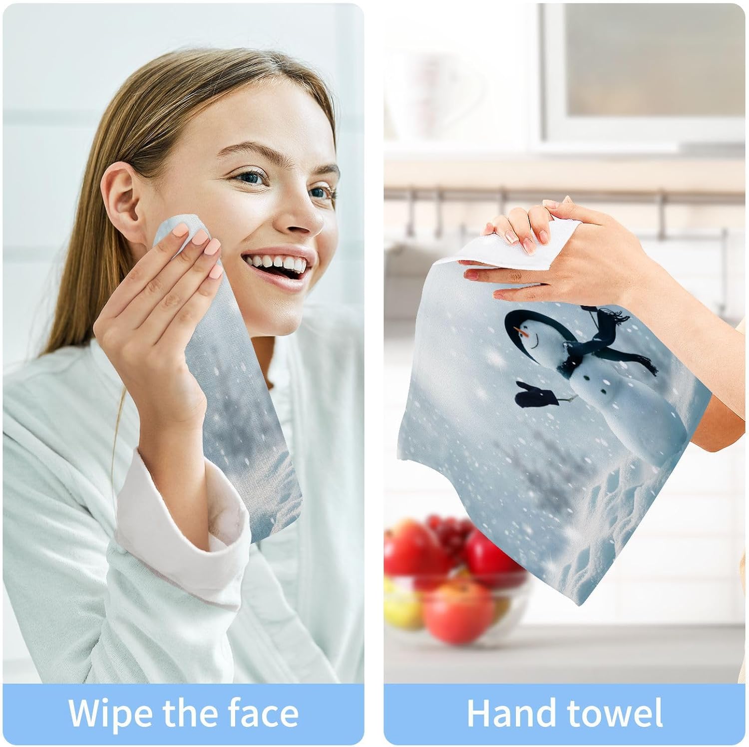 Christmas Snowman Washcloth Set