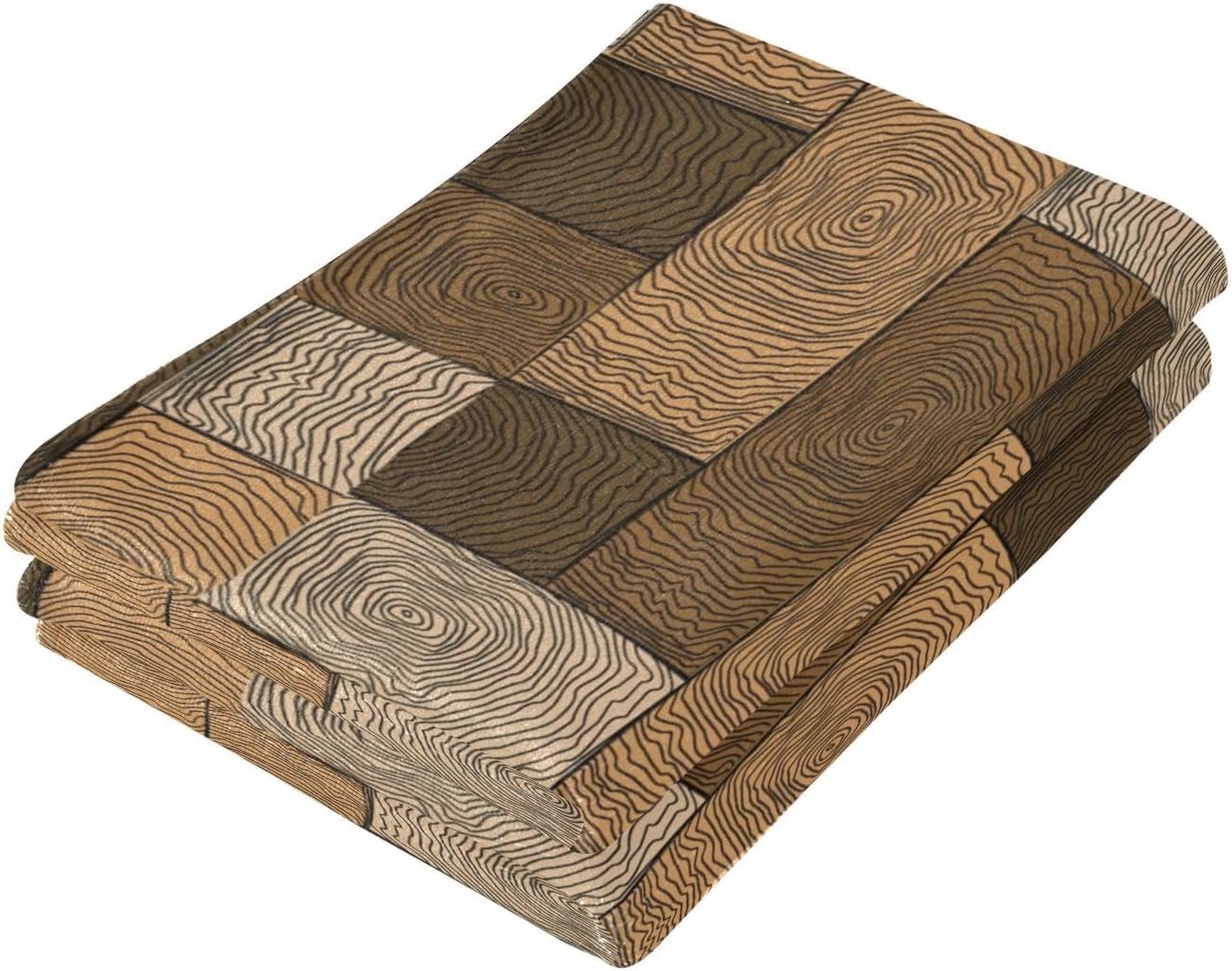 XALOGEER Brown Beige Parquet Hand Towels 14x28