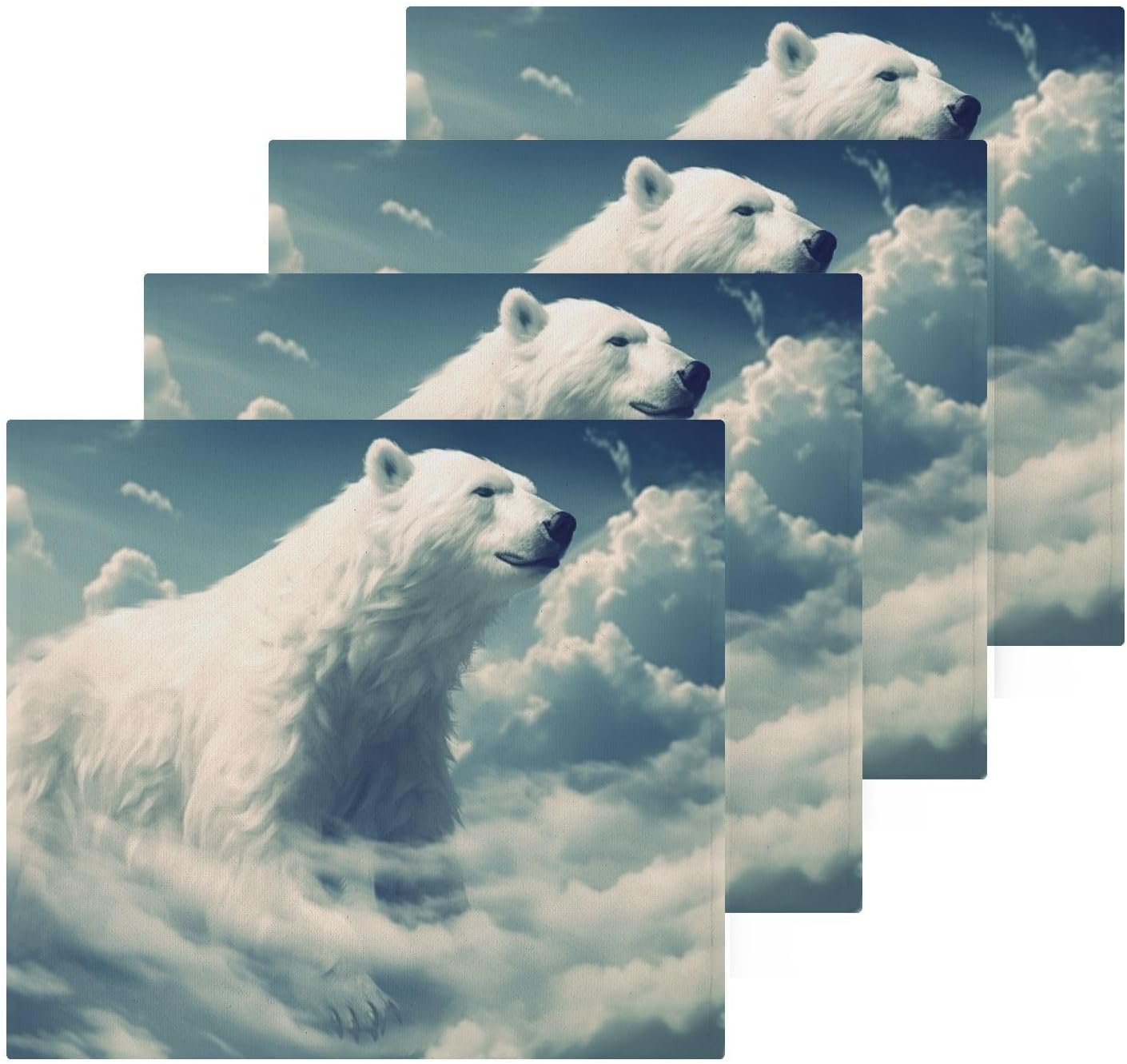 Polar Bear Washcloths Reusable Soft-absorbent Baby Face Towels 2-Pack