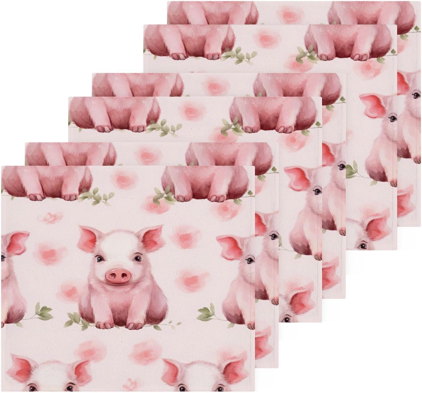 Pink Pig Washcloth 2-Pack Soft Reusable Fingertip Face Towels