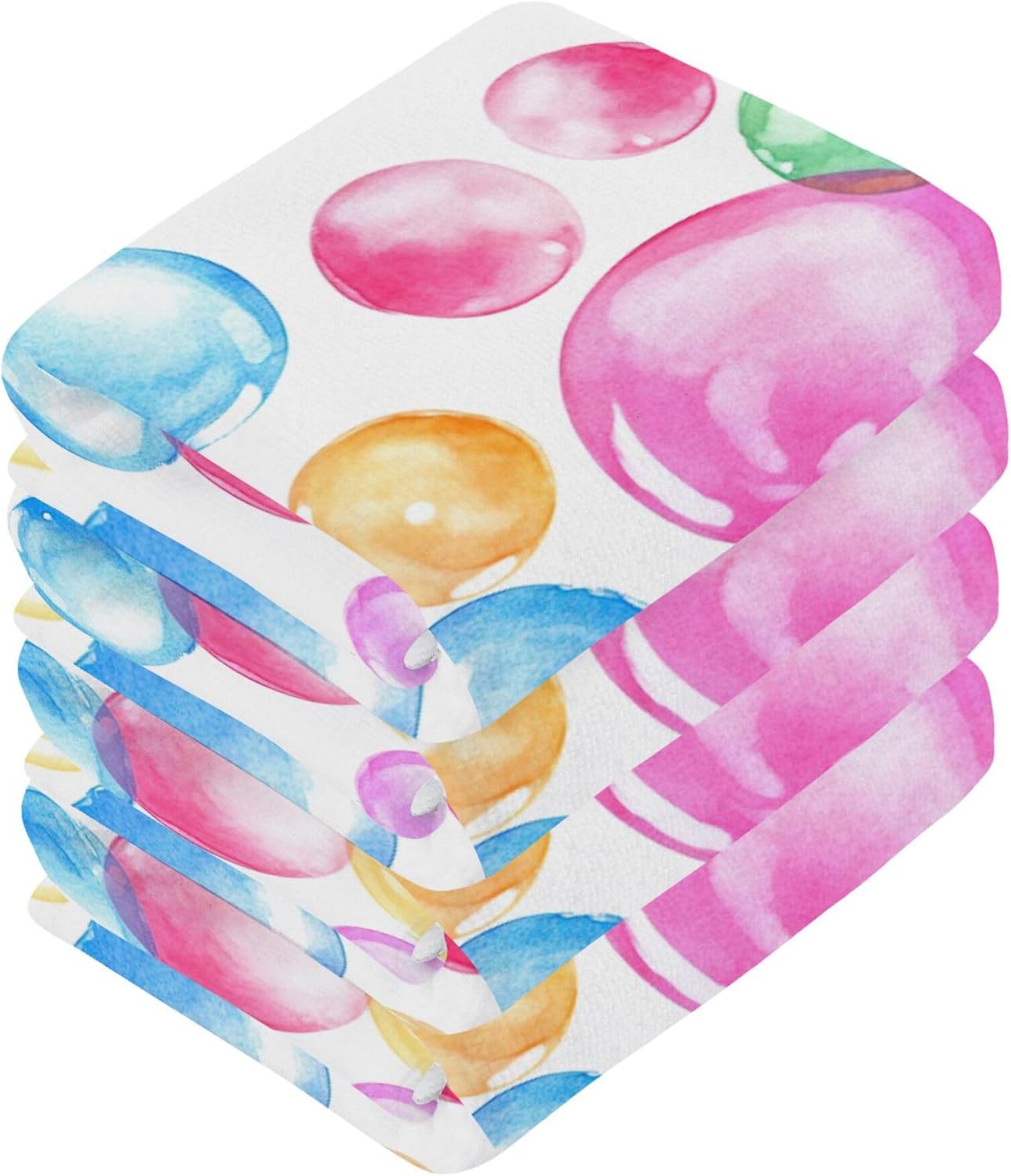 Xigua Watercolor Colorful Bubbles Washcloth Set 10