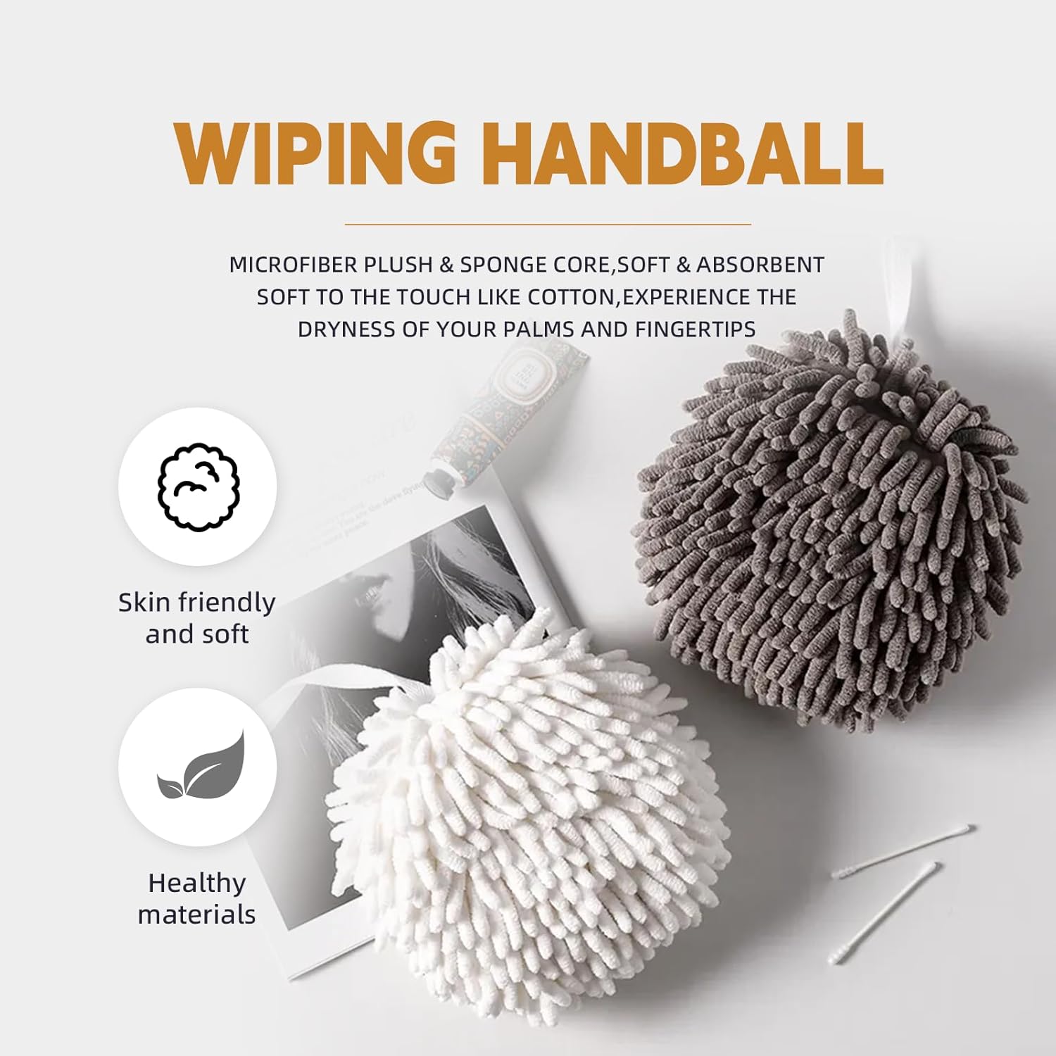 BCIBhucy Fluff Ball Hand Towels