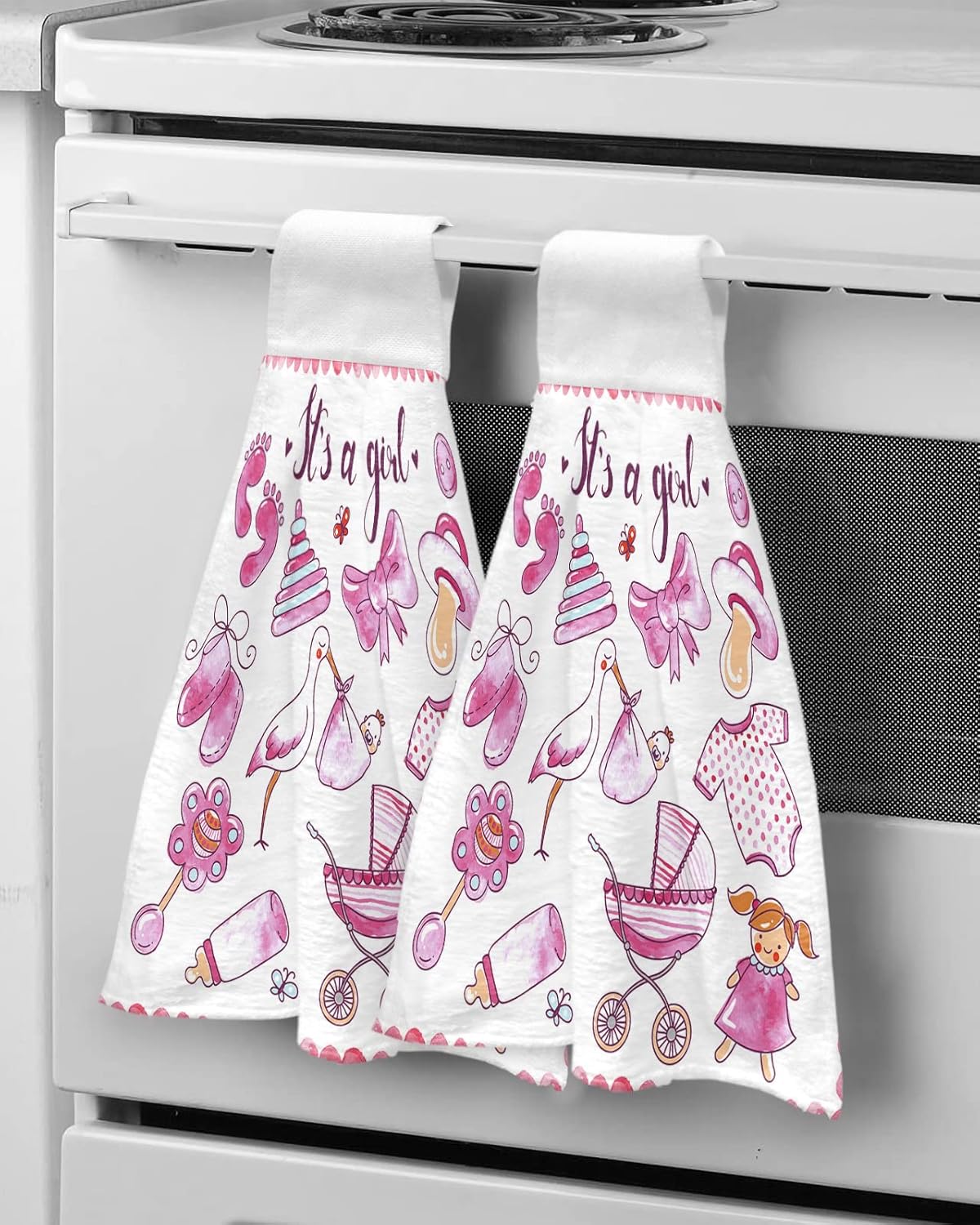 Space-Saving Kitchen Hand Towels with Hook and Loop Closure