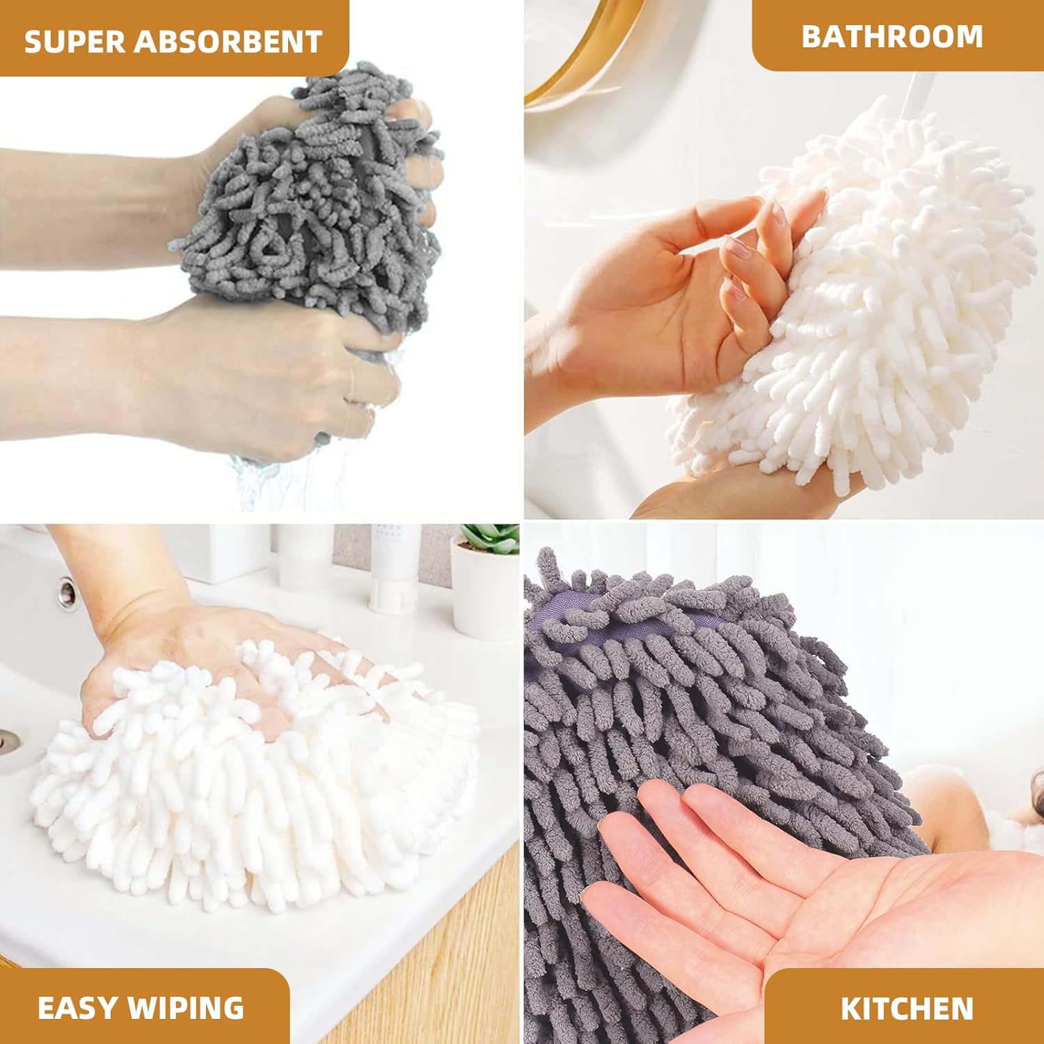 BCIBhucy Fluff Ball Hand Towels