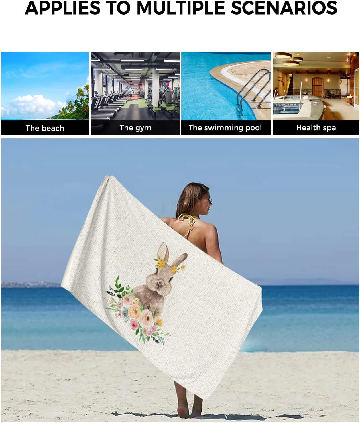 Boanket Watercolor Brown Bunny 3-Piece Towel Set
