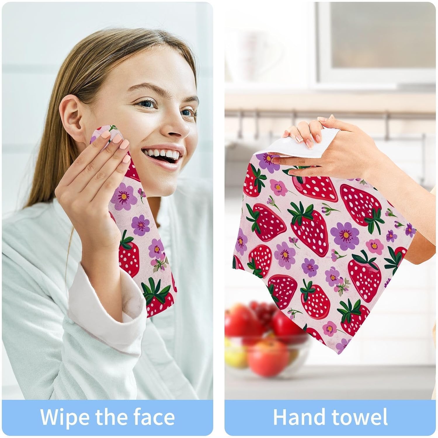 Strawberry Pure Cotton Washcloth Set Original Design