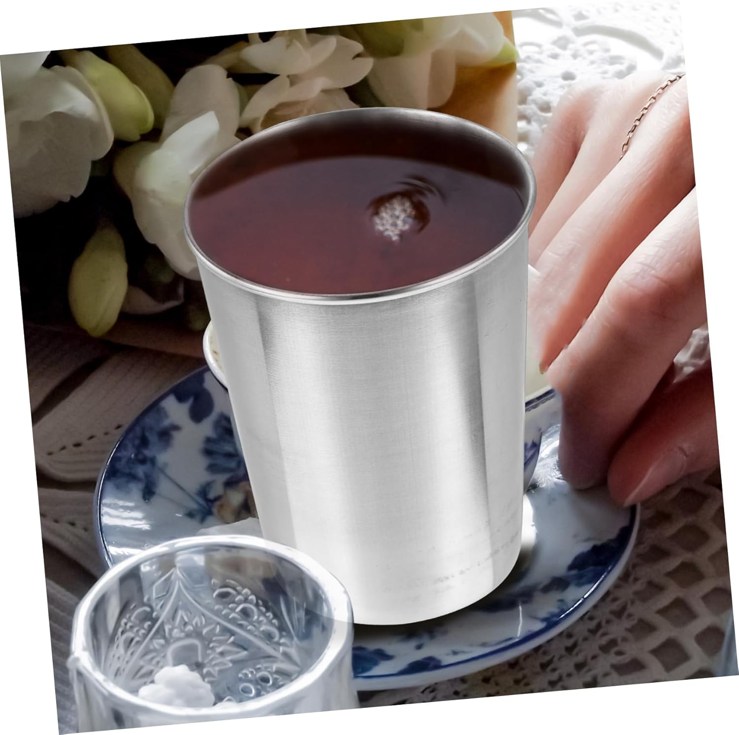 Stainless Steel Tumbler Silver Travel-friendly