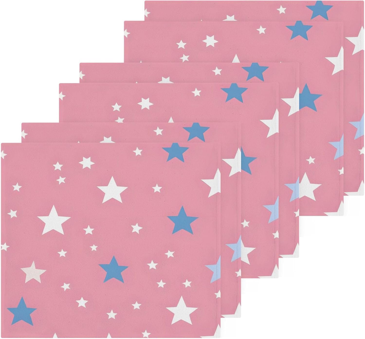 Xigua Blue Stars Washcloths Set of 2 12x12 Inch