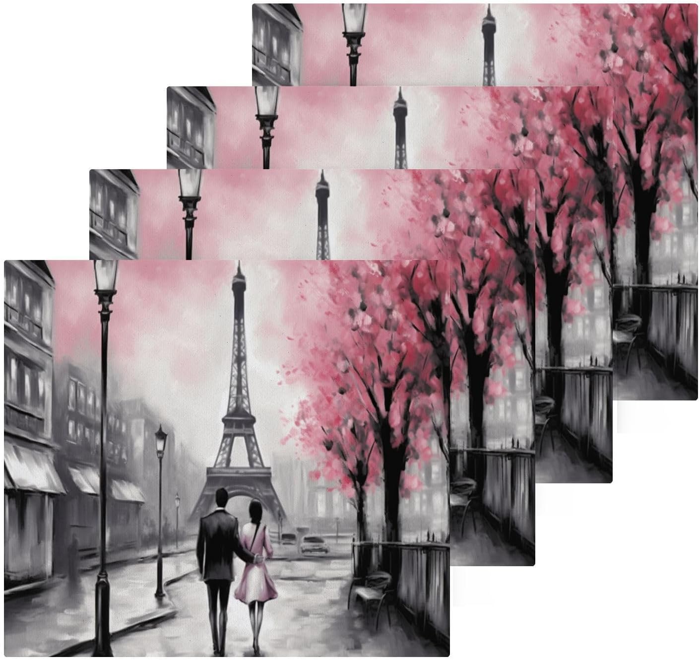 Eiffel Tower Washcloths Soft Reusable Face Towels for Home Travel