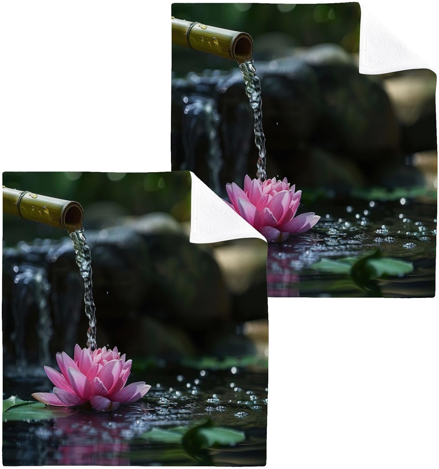 YETTASBIN Zen Basalt Garden Washcloths 2 Pack