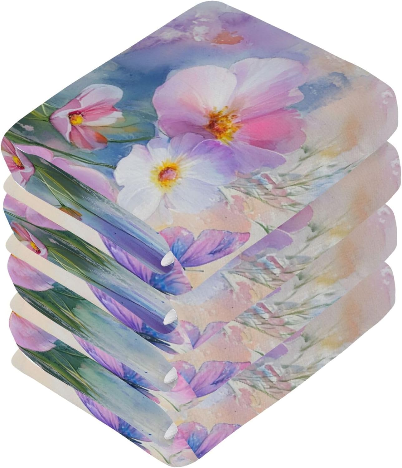 Multifunctional Floral Washcloths Set