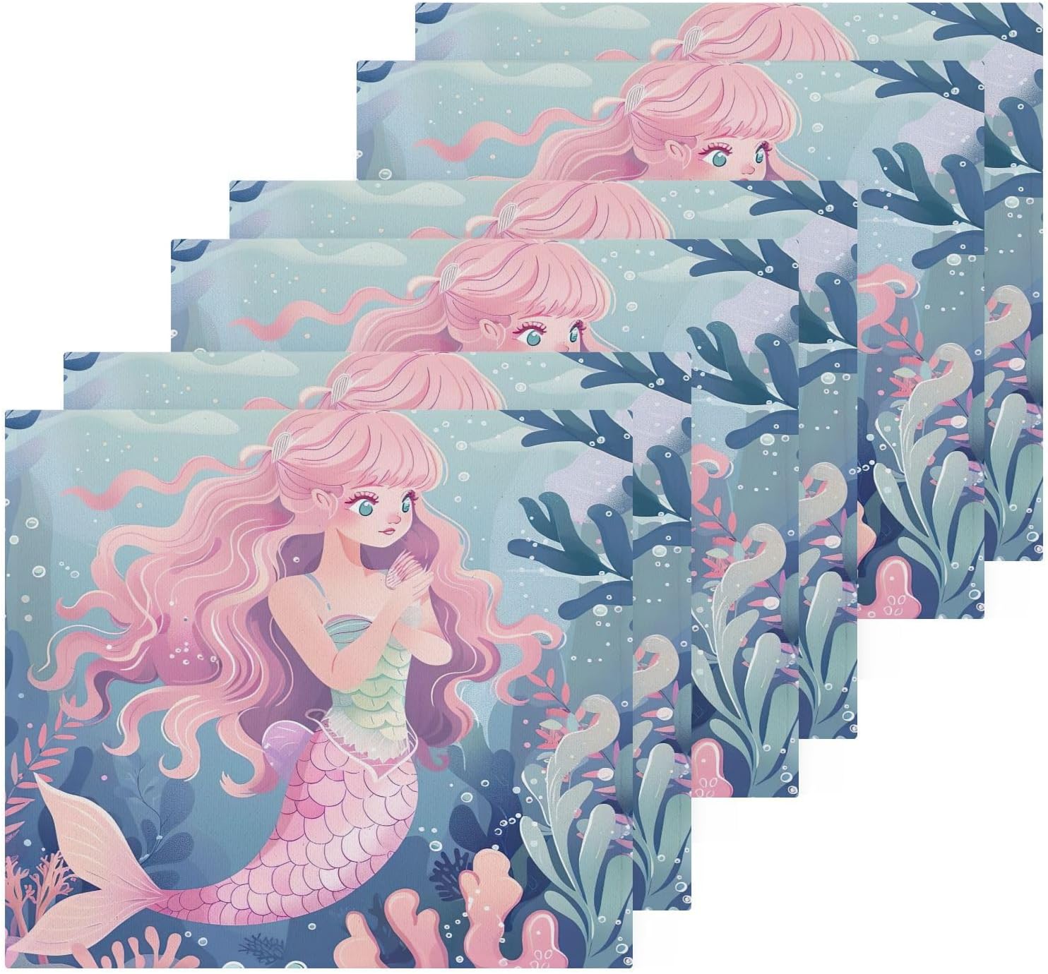 Mermaid Washcloths 2 Pack Soft Absorbent Towels