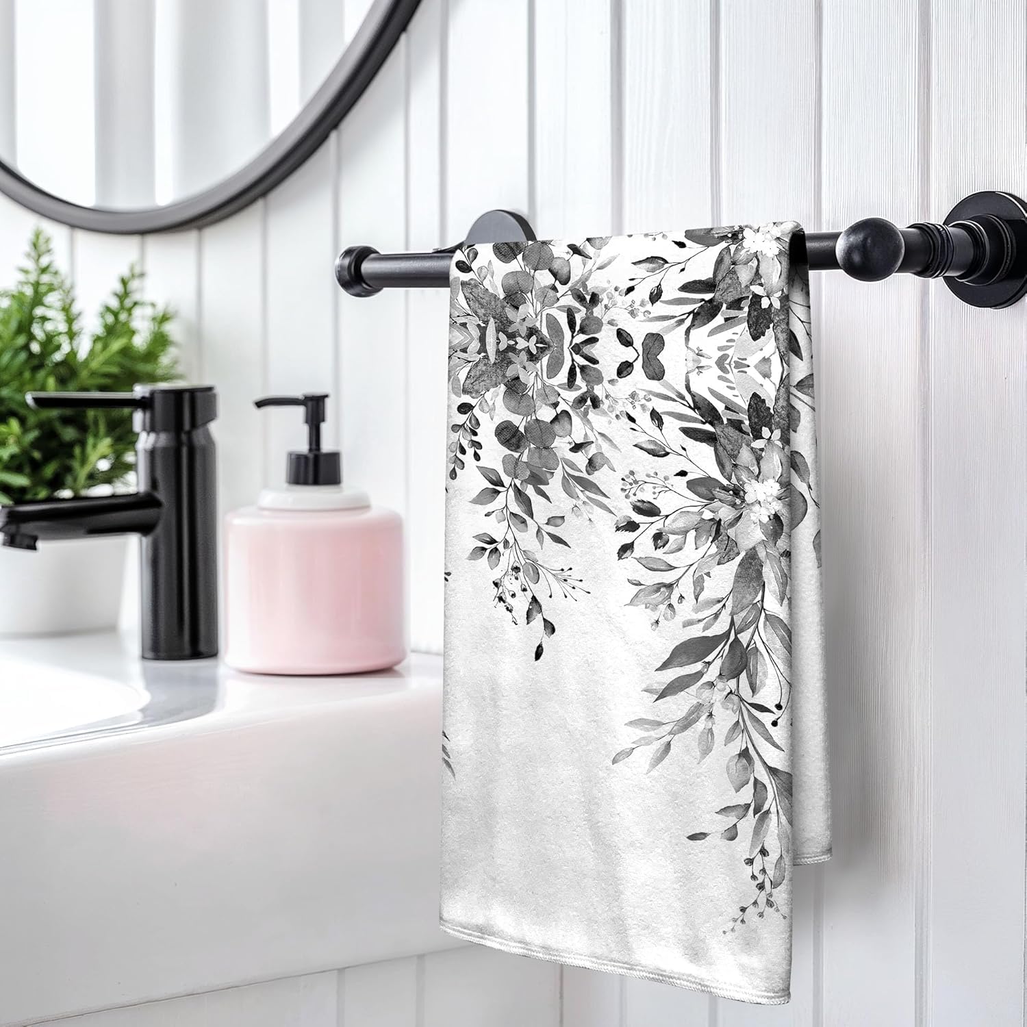 2-Pack Eucalyptus Microfiber Hand Towels Soft Absorbent for Home Travel
