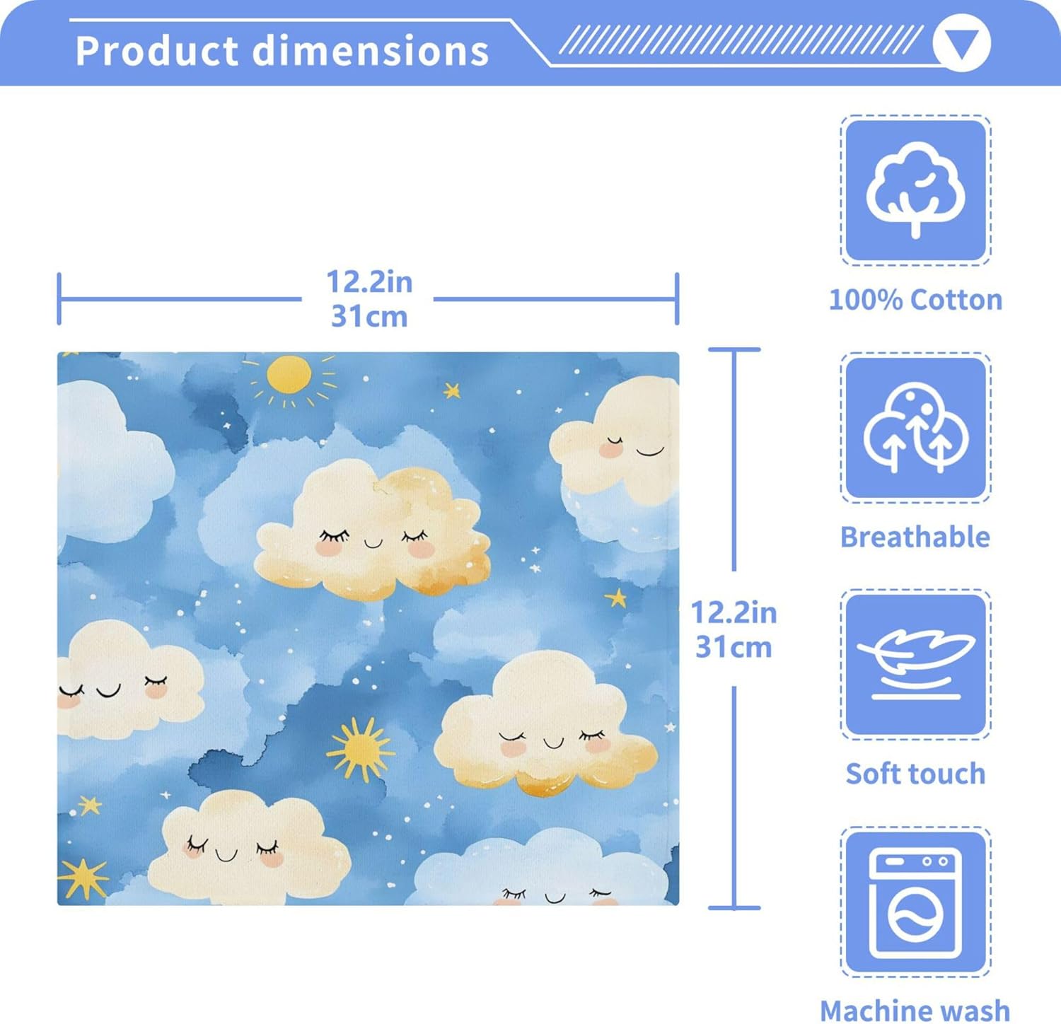 Cute Cloud Washcloth Set