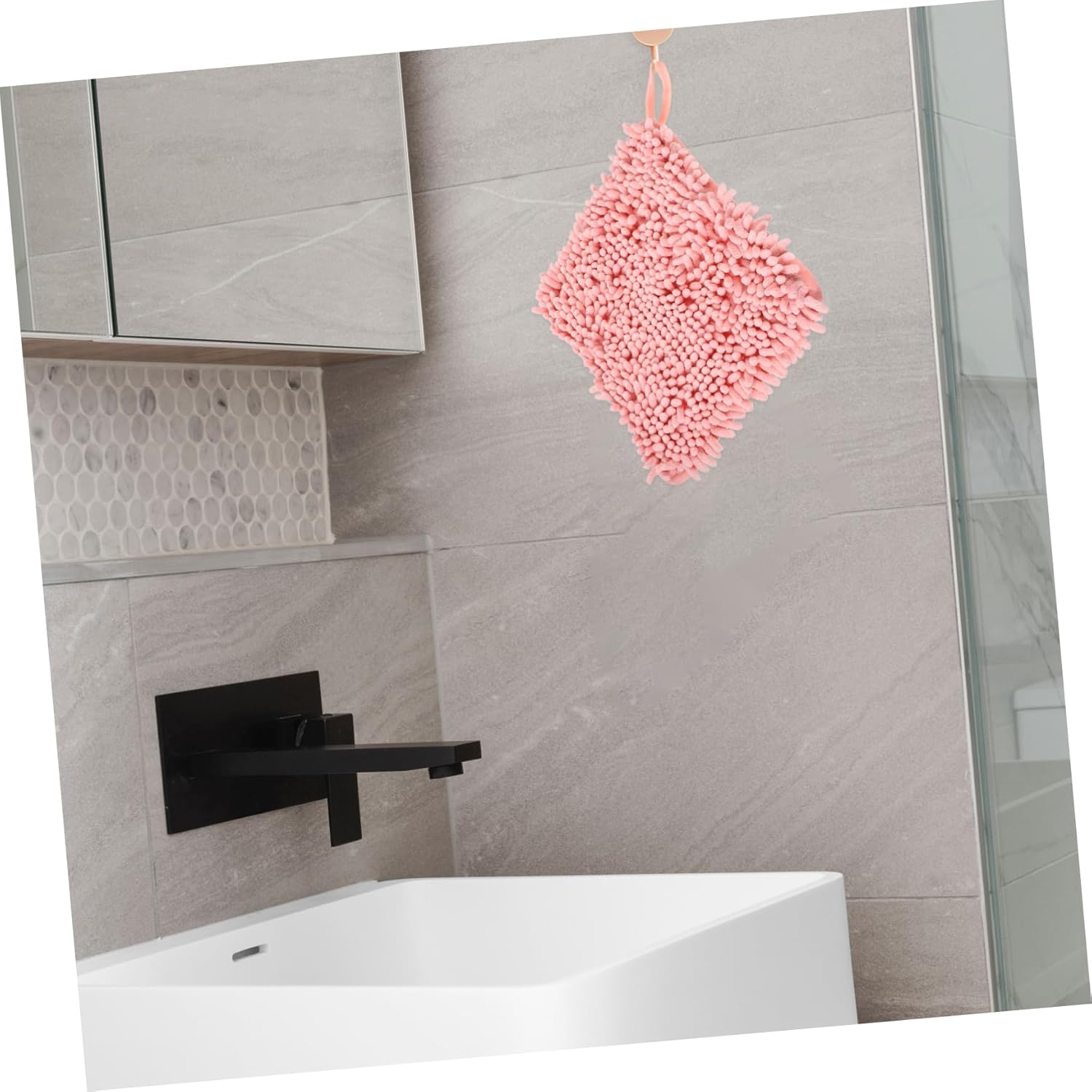 ABOOFAN Hanging Chenille Hand Towel with Lanyard
