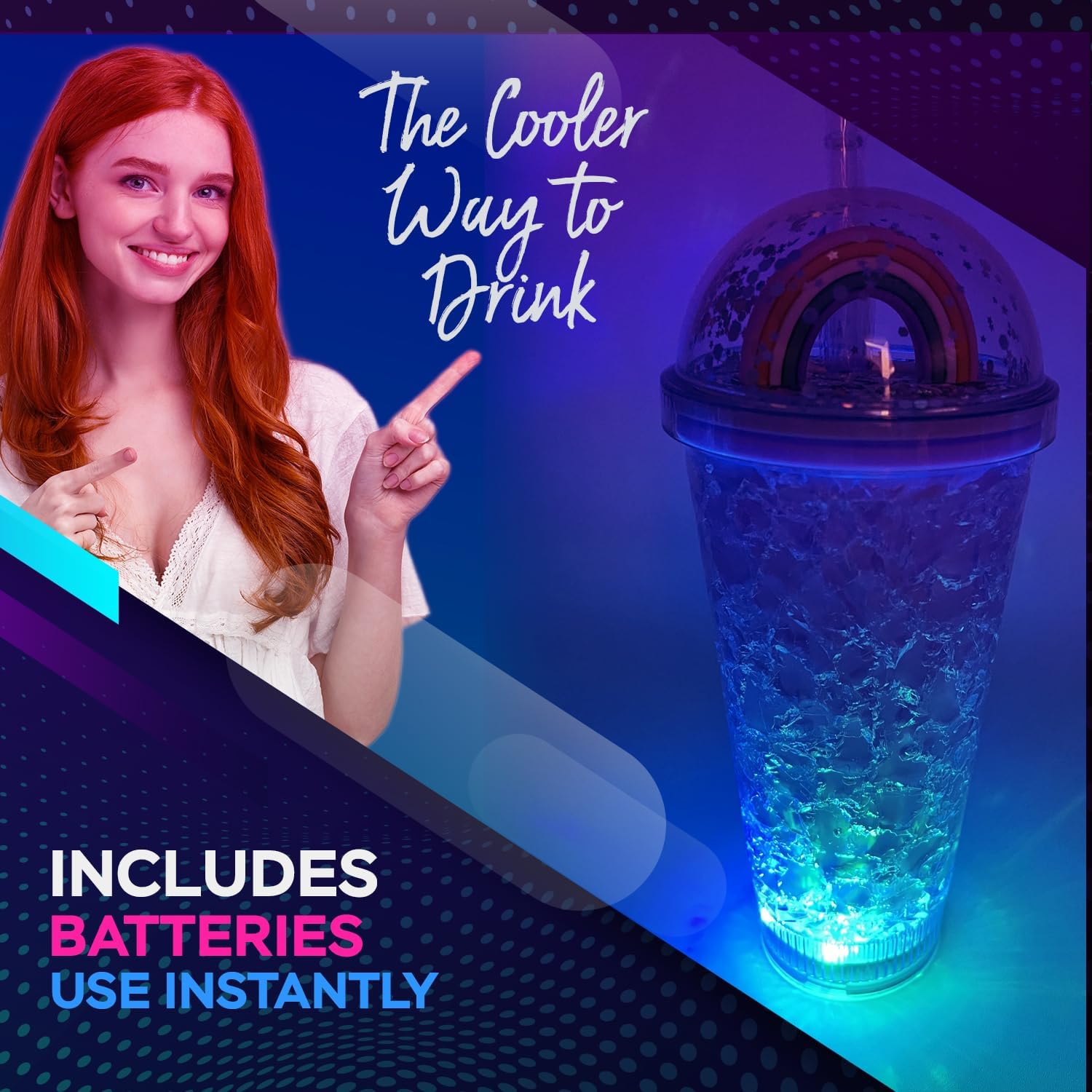 Unicorn LED Light Up Cup with Straw 16oz