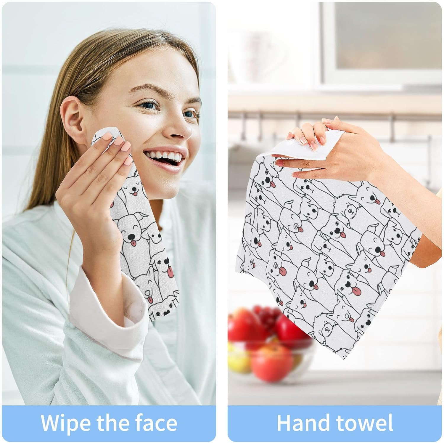 YETTASBIN Funny Dog Washcloths