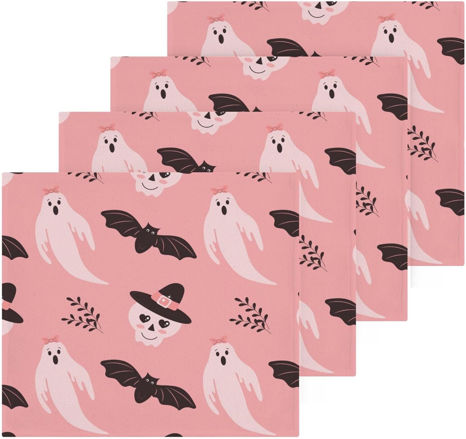 Xigua Halloween Boo Washcloths Set of 2 12x12 Inch