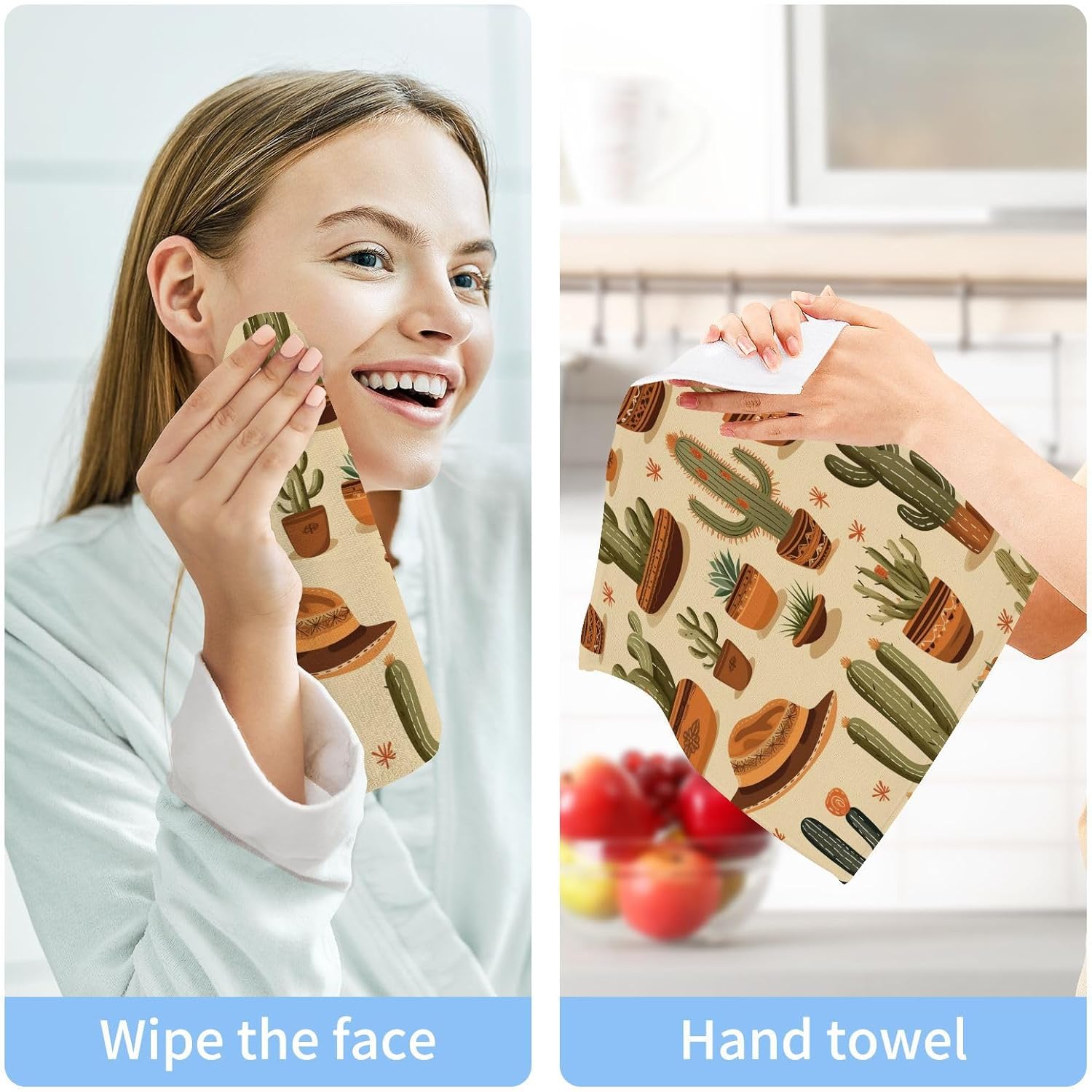 SUABO Soft Cotton Bath Washcloths 12x12 inches 2 Piece Set