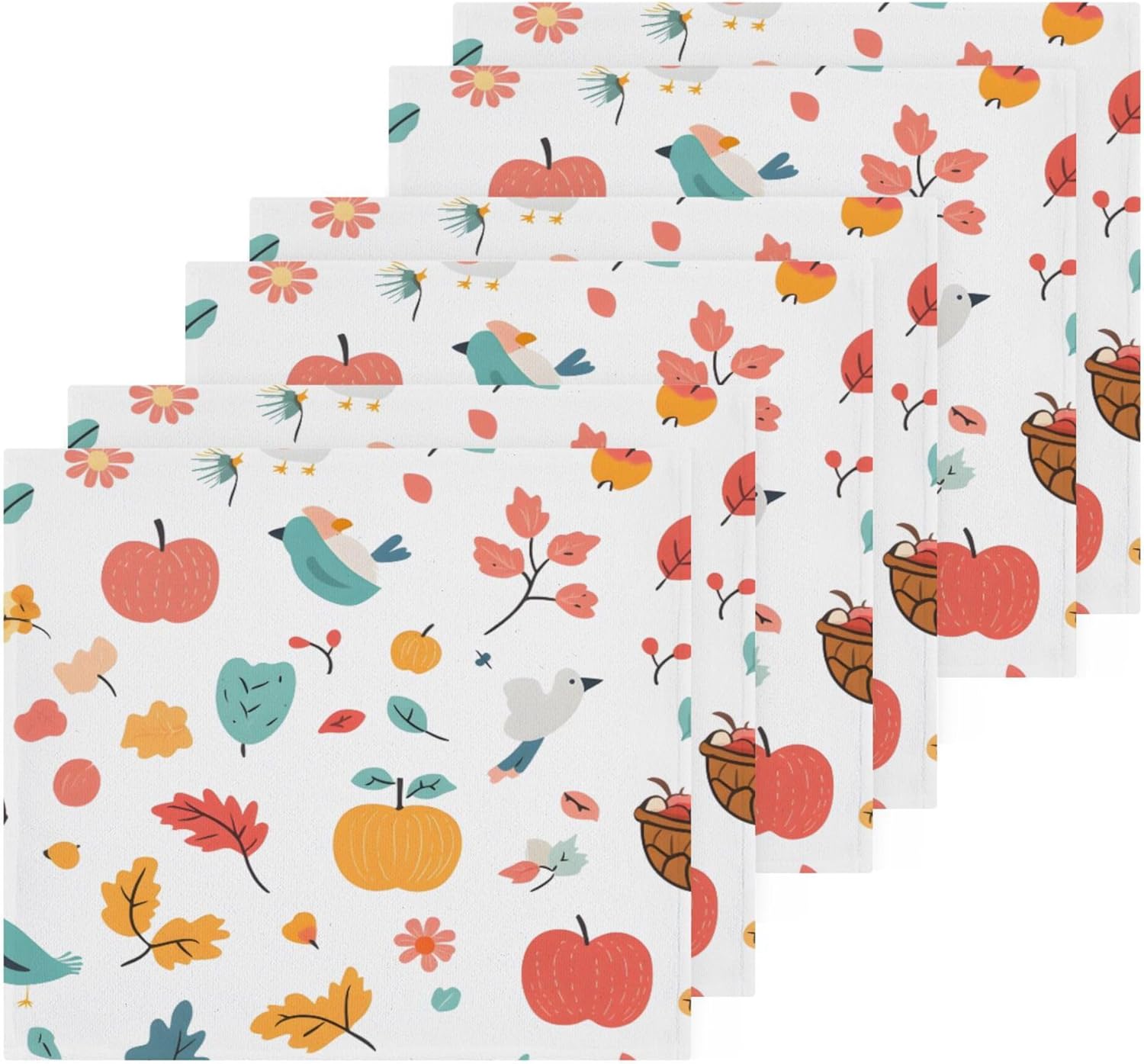 Machine Washable Autumn xigua Washcloth Set - Soft Absorbent Face Body Kitchen Toweels