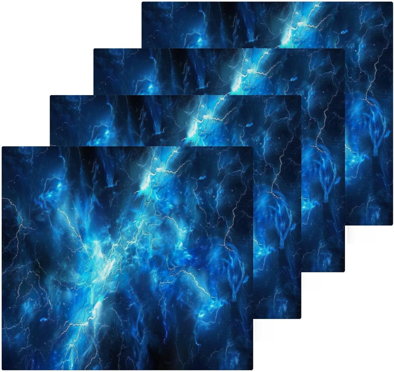 Xigua Blue Lightning Washcloths Set of 2 12x12 Inch